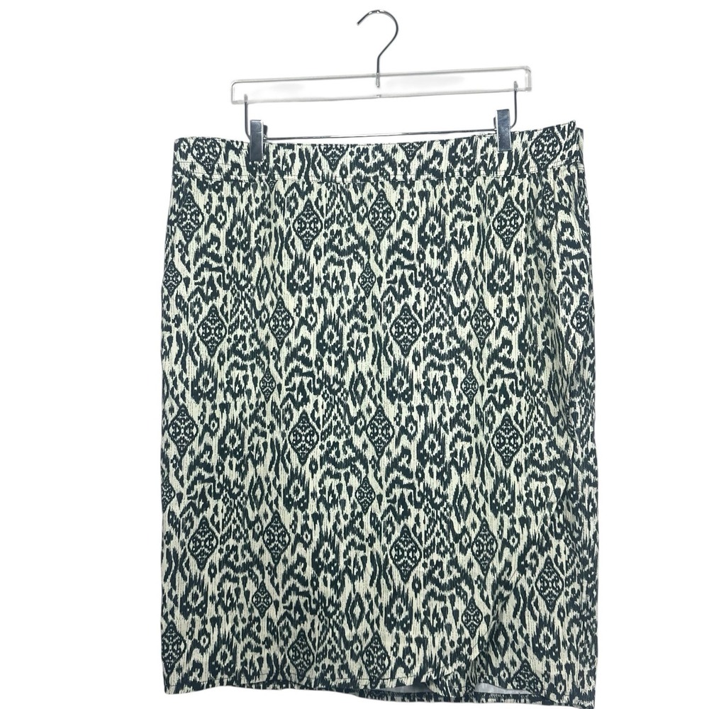 RipSkirt Hawaii Wrap Skirt XXL / 2XL Black Cream Ikat Print Pockets Length 3
